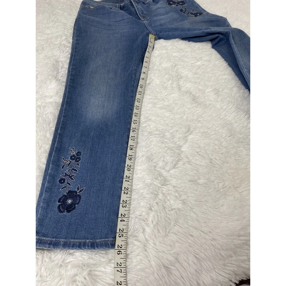 Lee Blue Jeans Women's 32 Sculpting Slim Fit Ankle Jegging Mid Rise Embroidered